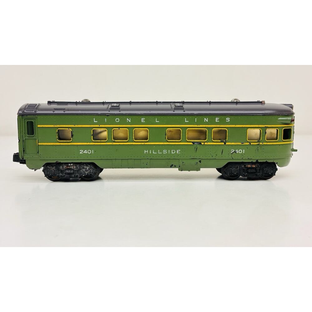 Lionel Postwar Hillside Lighted Observation Passenger Car 2401